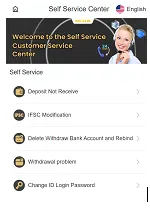 Customer service page with all the issues listed