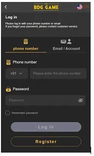  BDG Win Login page