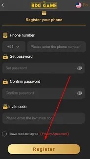  Click the register button 